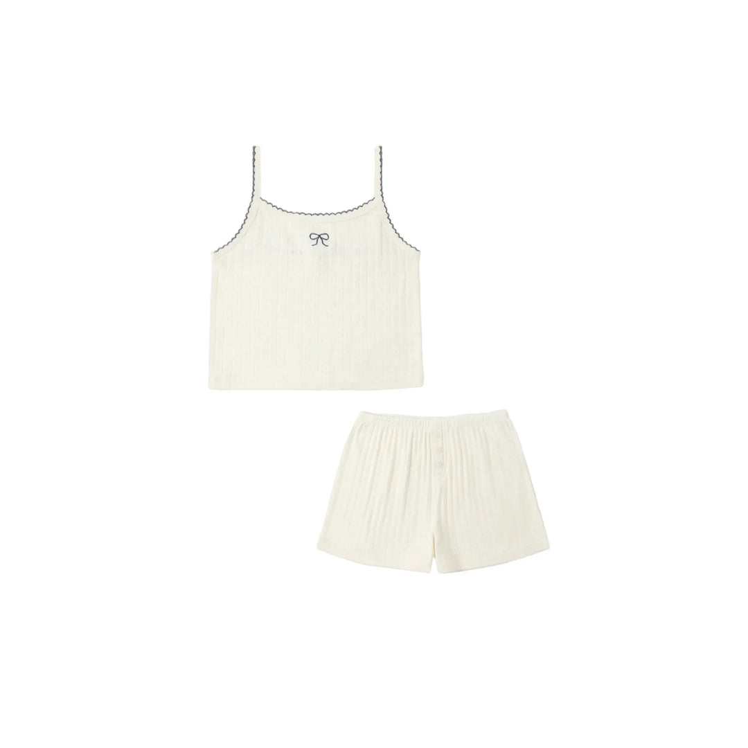 Pointelle Lounge Set Ivory