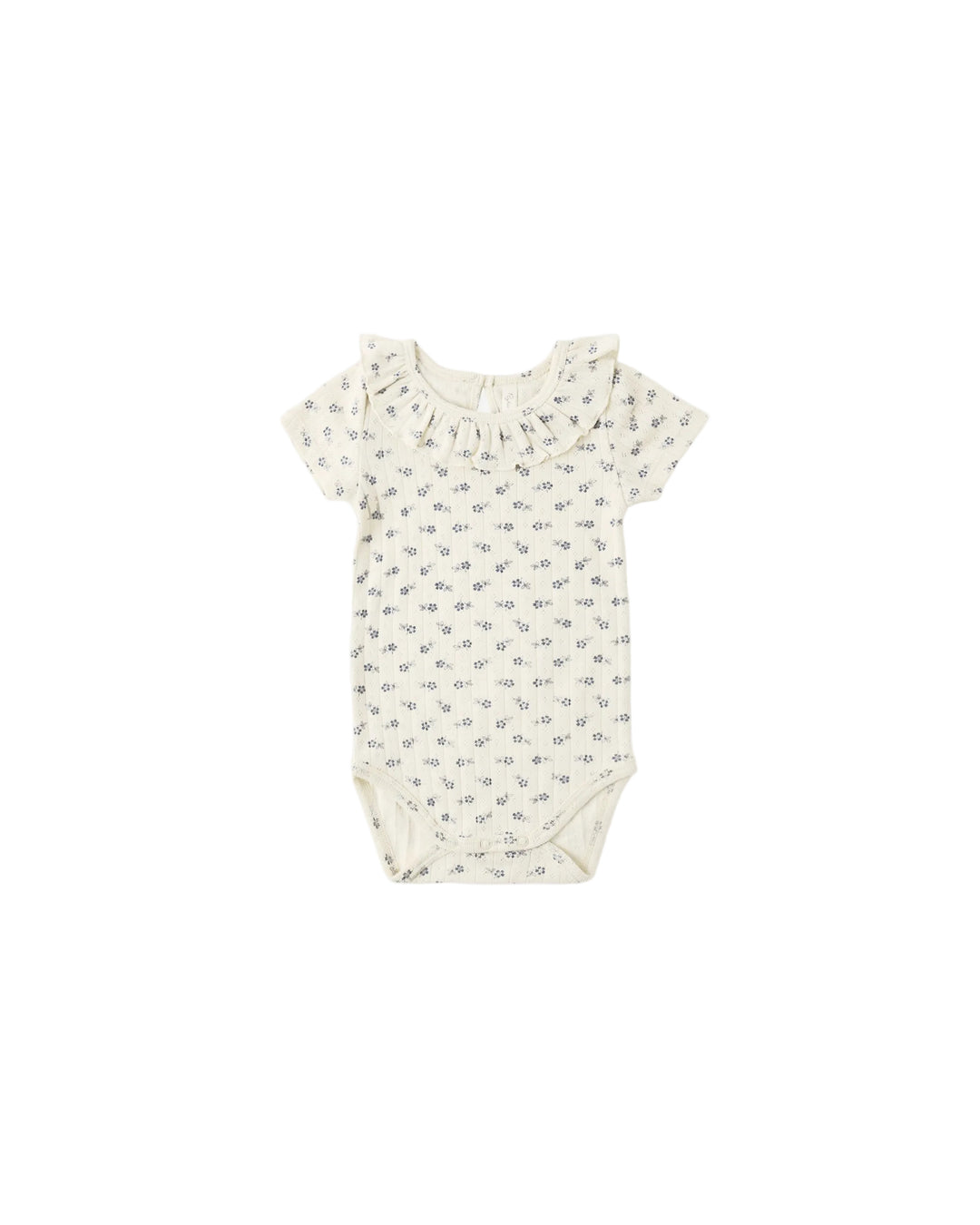 Baby romper with a subtle pattern on a white background