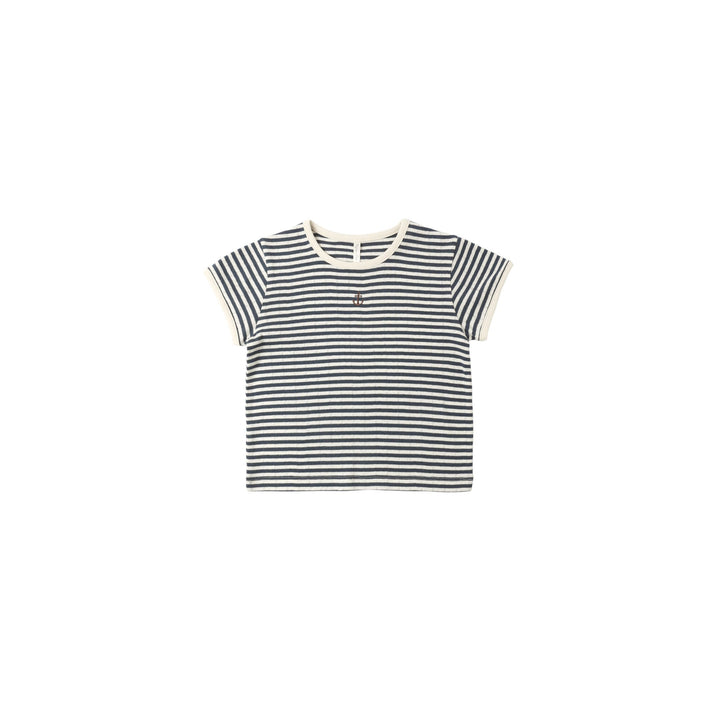 Pointelle Tee | Navy Stripe