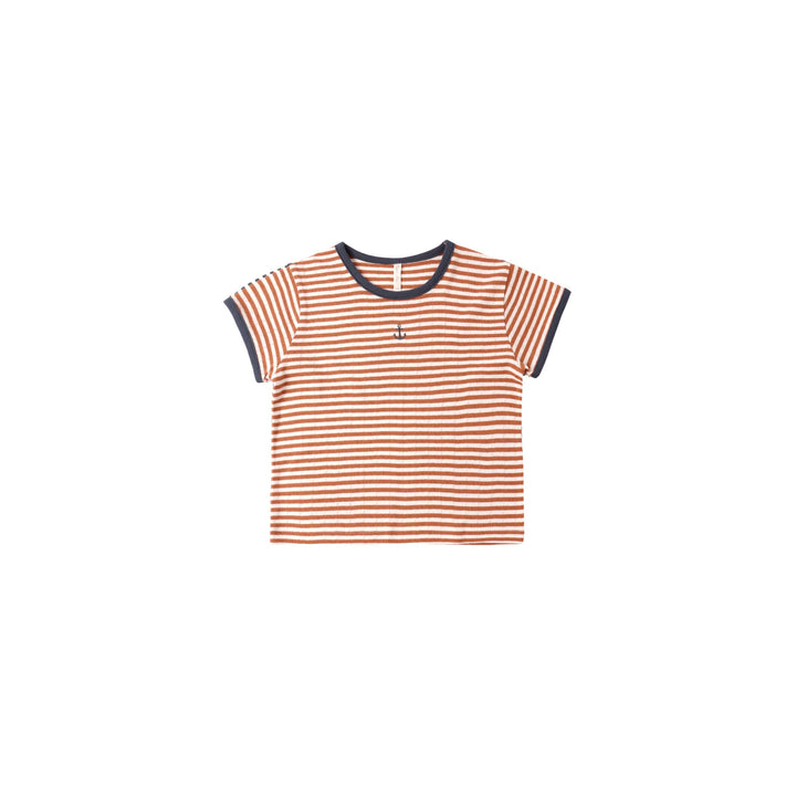 Pointelle Tee | Poppy Stripe