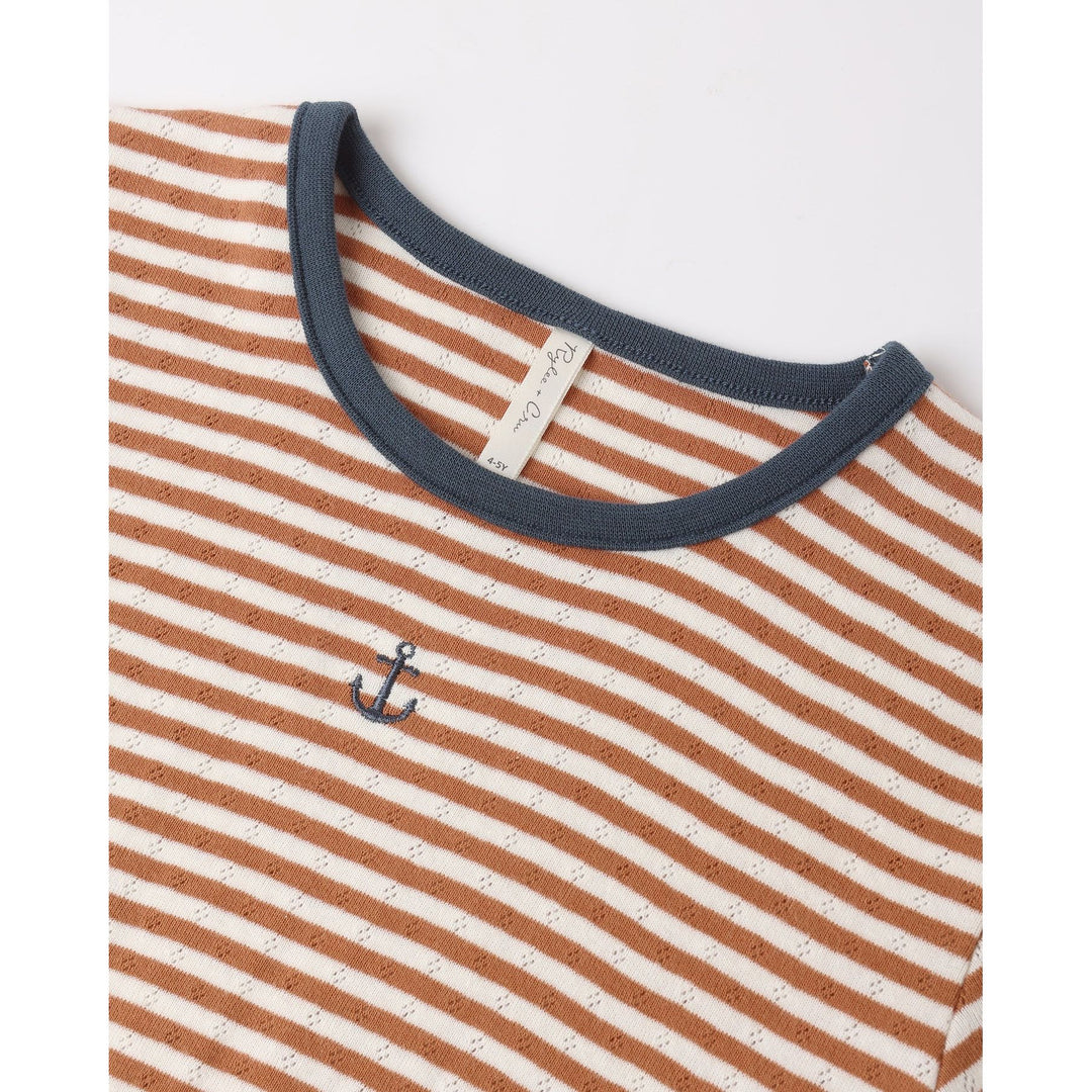 Pointelle Tee | Poppy Stripe