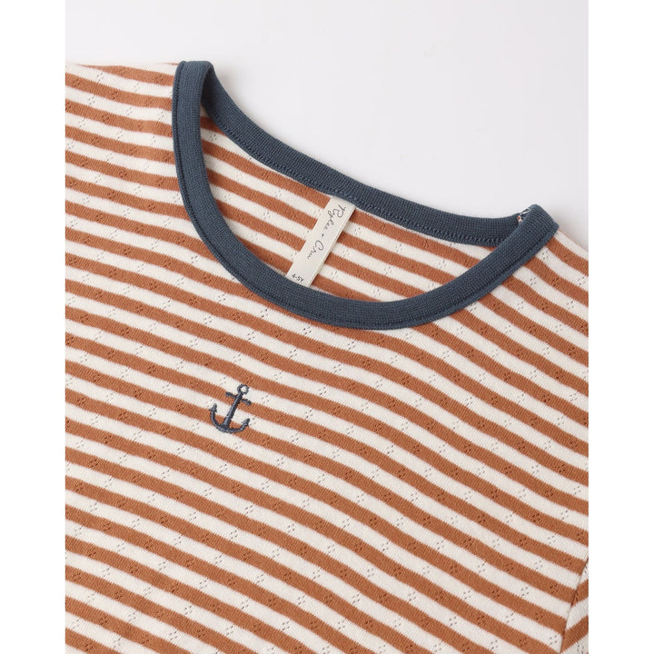 Pointelle Tee | Poppy Stripe