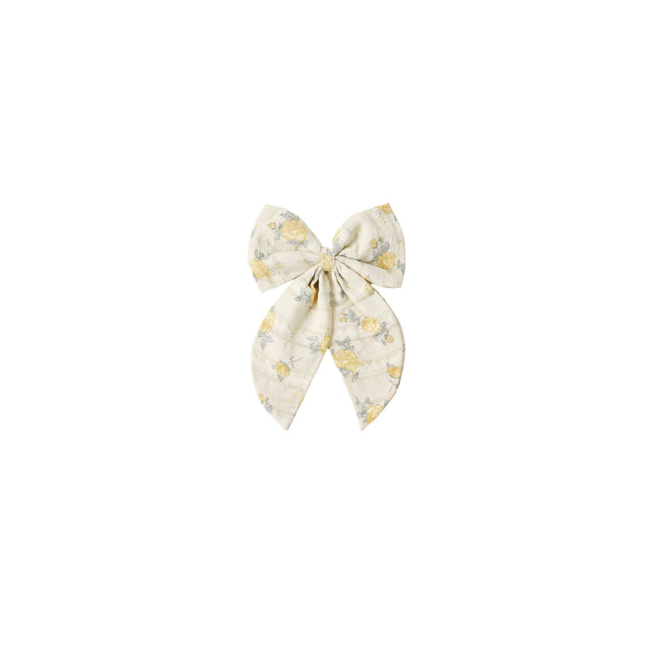 Oversized Bow Lemon Ditsy Flower