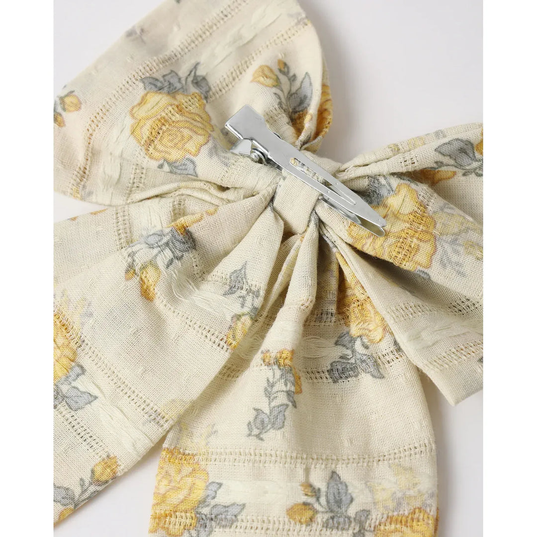 Oversized Bow Lemon Ditsy Flower