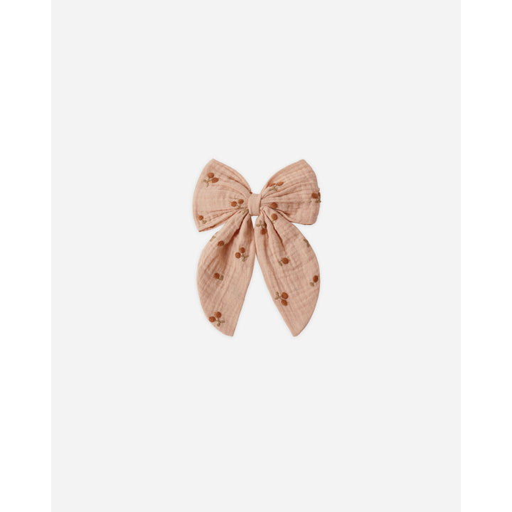 Oversized Bow || Cherry Embroidery