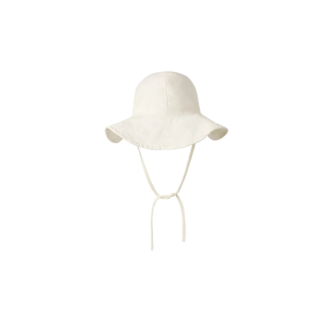 White bucket hat on a white background