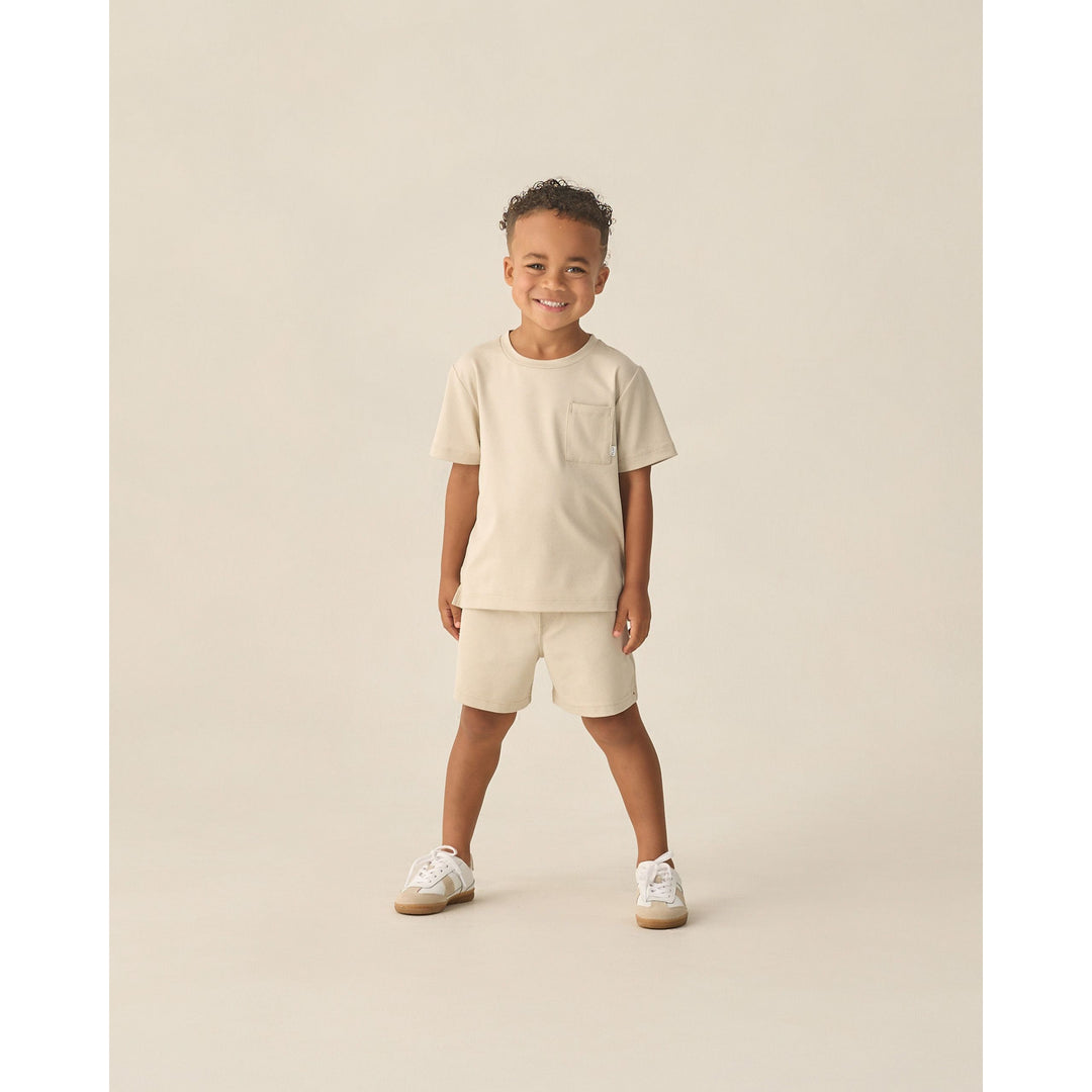 Oceanside Tech Short || Heathered Pebble