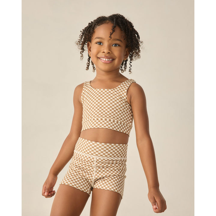 RYLEE + CRU Shortie Short in Ocre Check