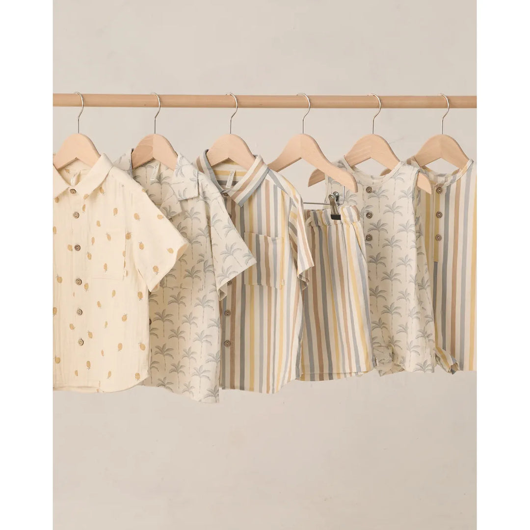 Lapel Collar Shirt Palm Trees