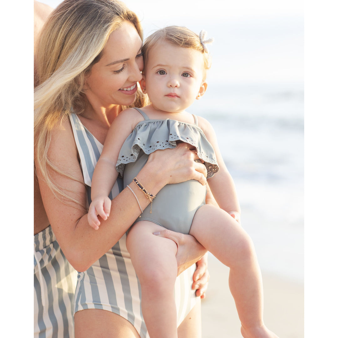 RYLEE + CRU Off-The-Shoulder One-Piece || Sea Green