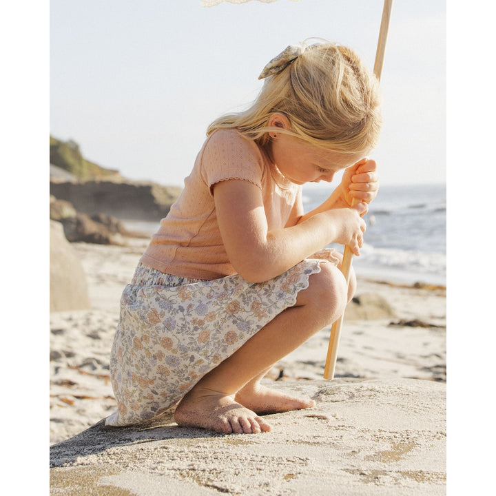 Smocked V Mini Skirt || Bloom