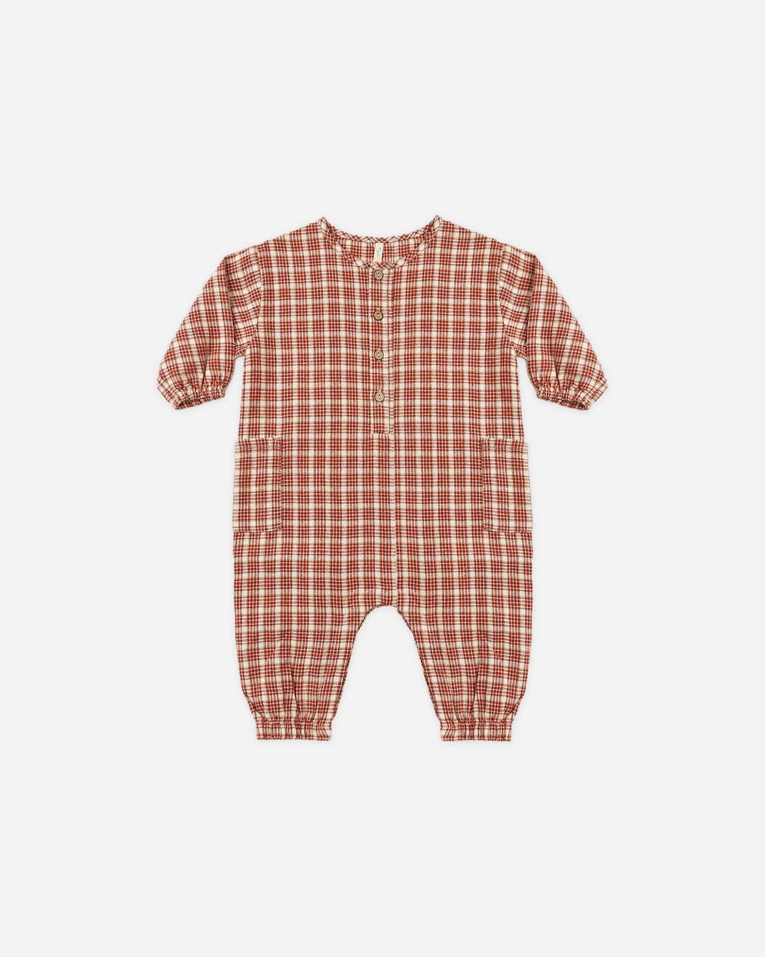 Relaxed Woven Jumpsuit Vintage Plaid