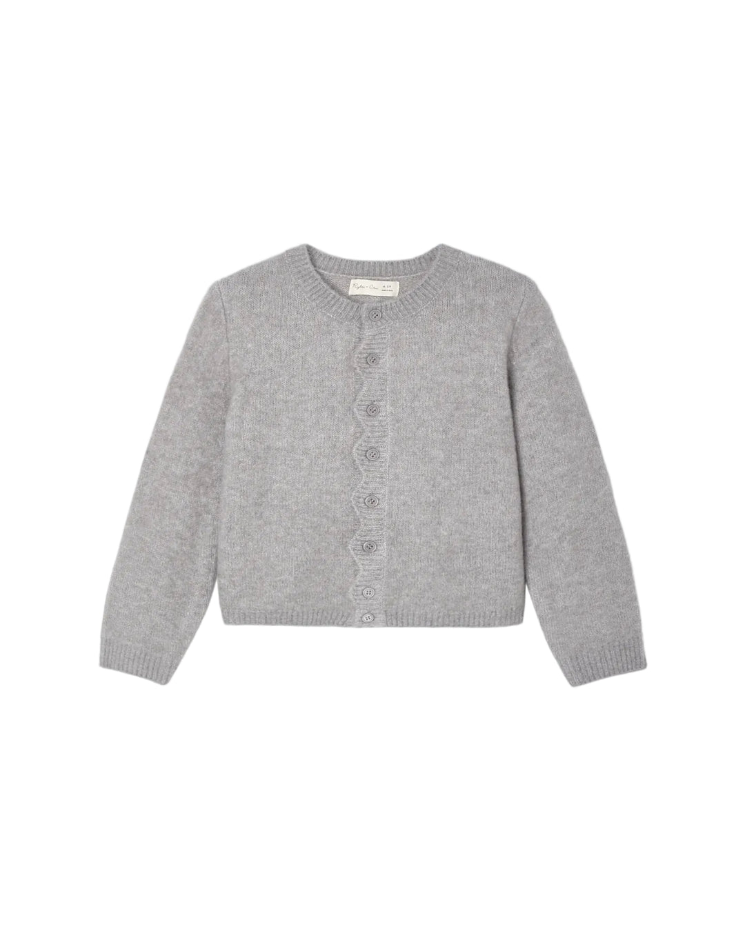 Scallop Cardigan Dusty-Blue