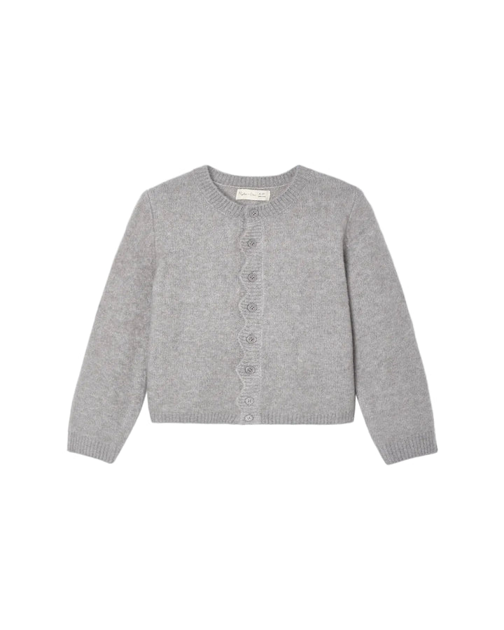 Scallop Cardigan Dusty-Blue
