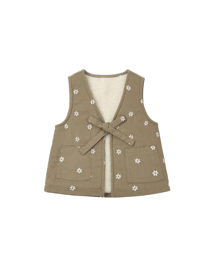 Utility Vest Embroidered Daisies