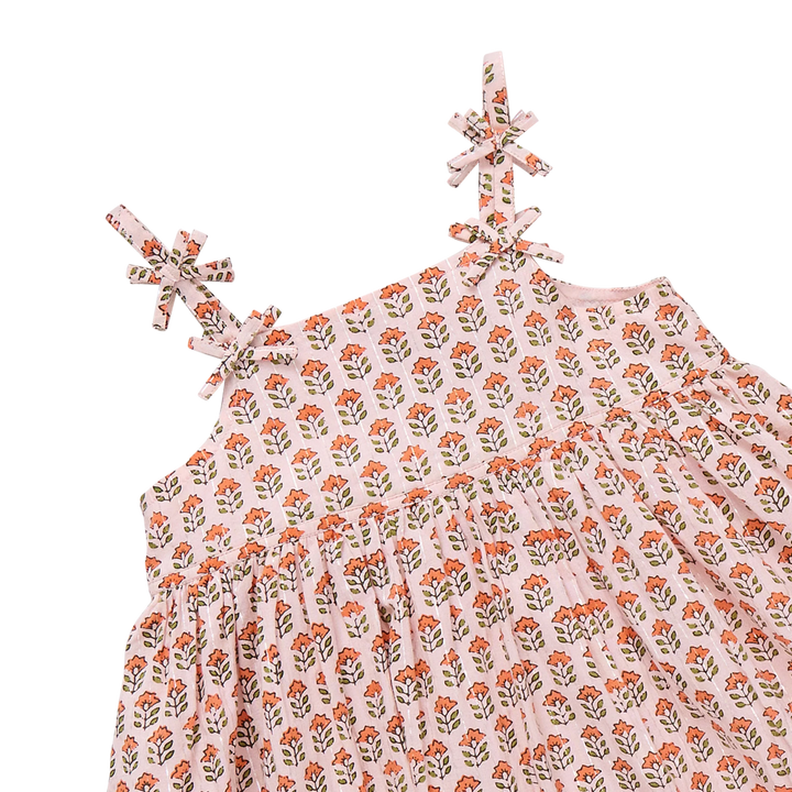 Tia Dress Pink Prairie Block Print