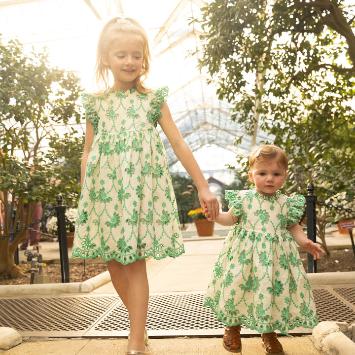 Cynthia Dress Kelly Green Eyelet