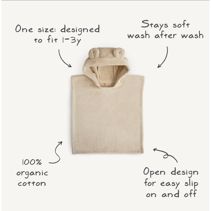 ORGANIC BEAR PONCHO TOWEL moss
