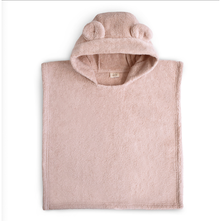 ORGANIC BEAR PONCHO TOWEL blush