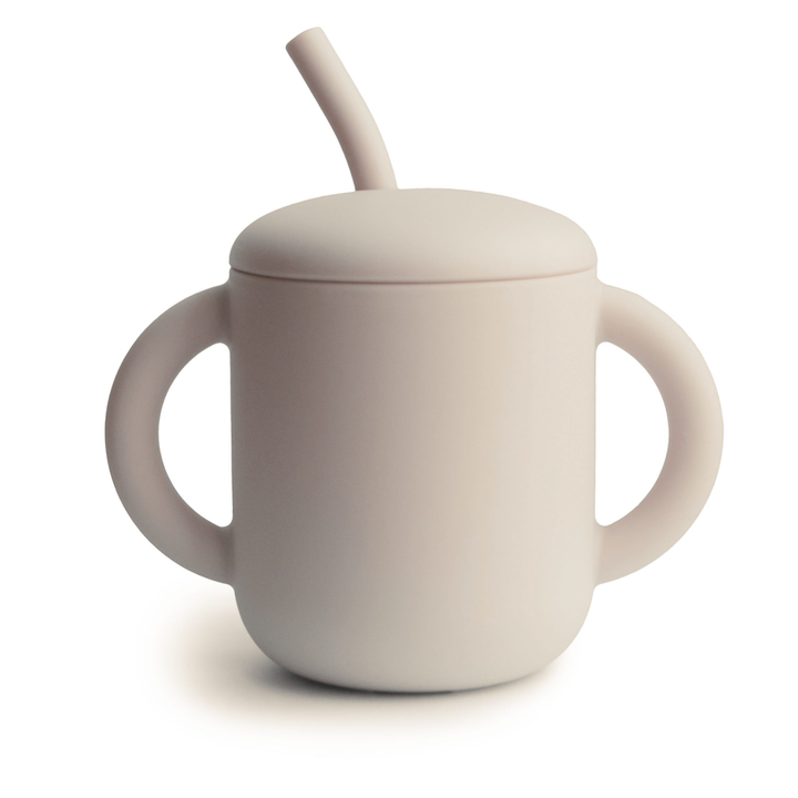 STRAW CUP w/HANDLES ivory