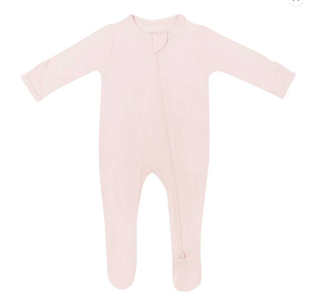 KYTE BABY bamboo zippered footie in blush