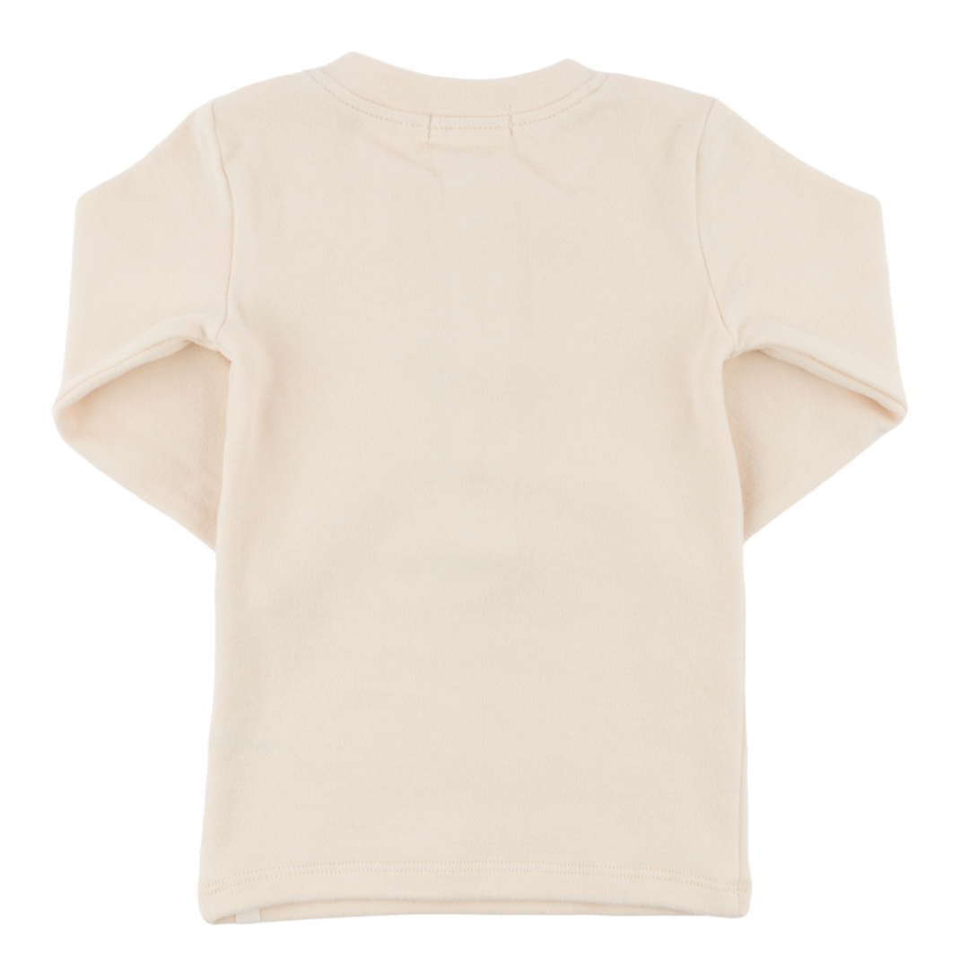 Mini Stripe Elbow Patch Henley - Vanilla