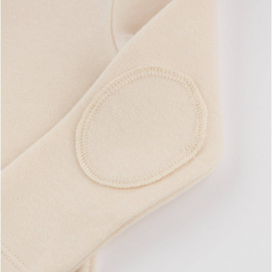 Mini Stripe Elbow Patch Henley - Vanilla