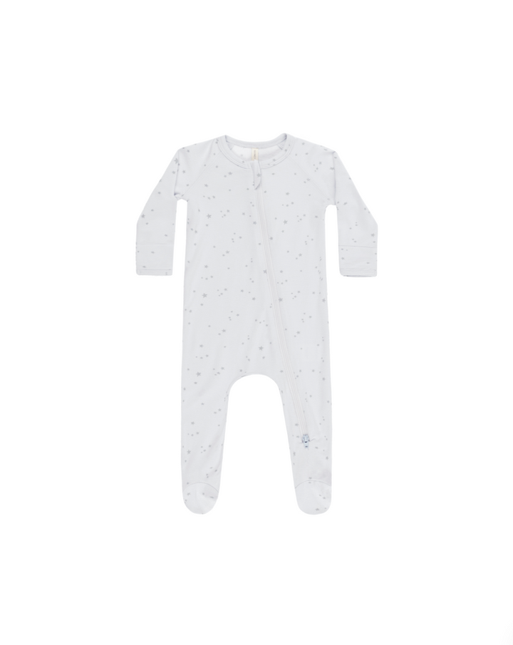 ORGANIC Modal Zip Footie || Stars Fog