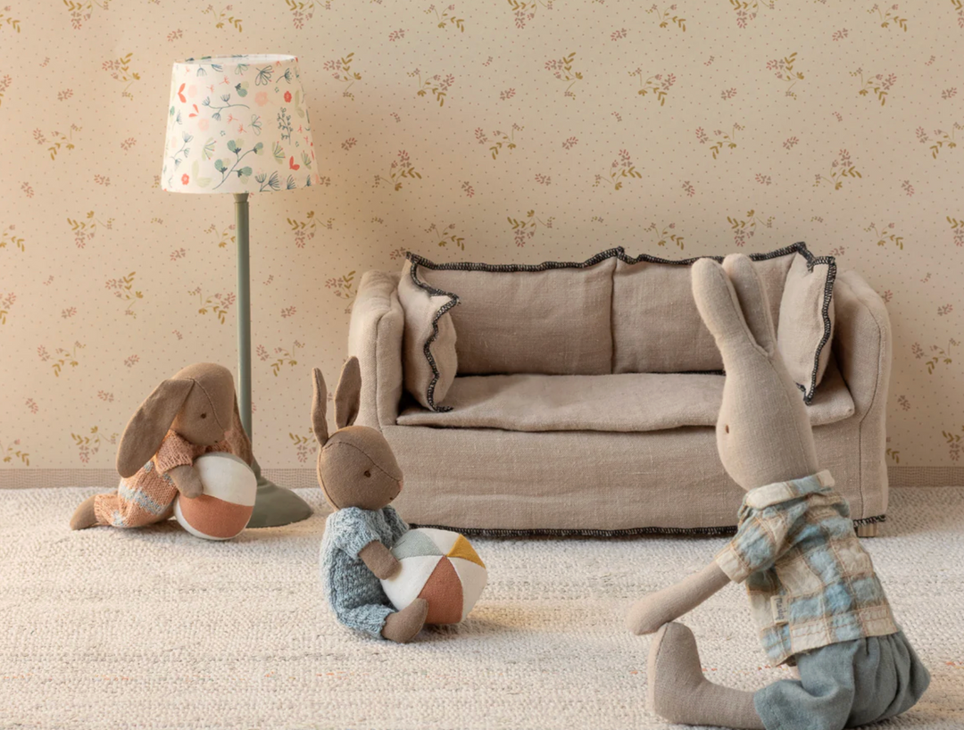 MAILEG Rabbit Set, Micro - Brown - Blue