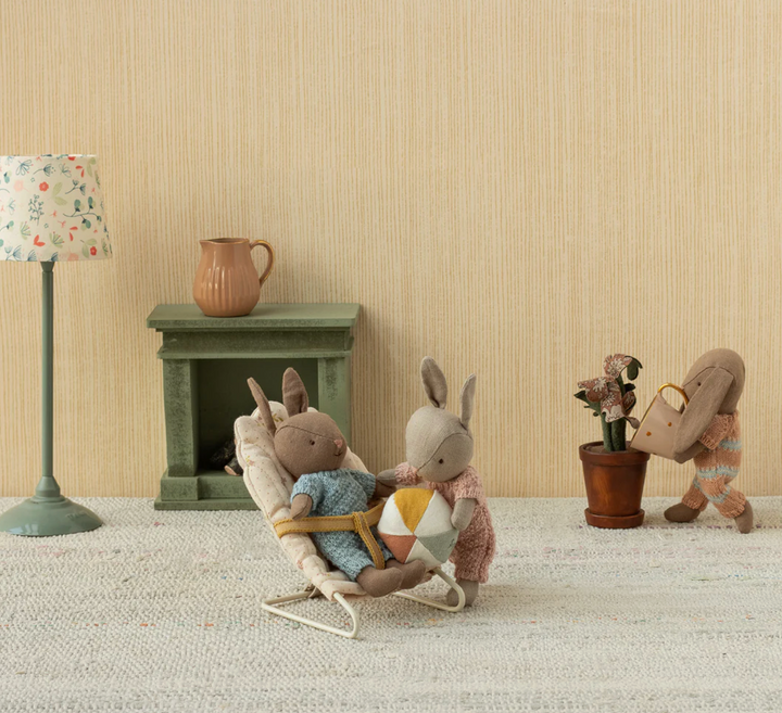 MAILEG Rabbit Set, Micro - Brown - Blue