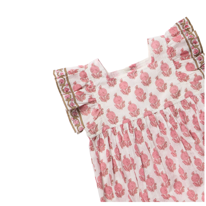 Elsie Dress Pink Dahlia Floral