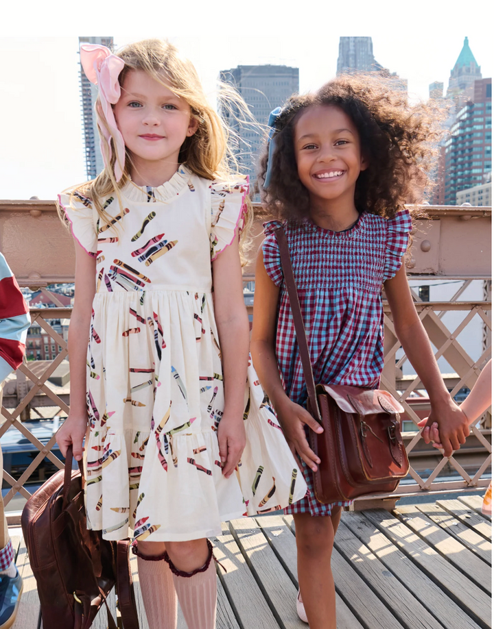 PINK CHICKEN girls jennifer dress - tossed crayons