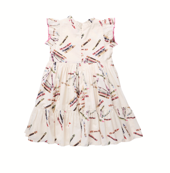 PINK CHICKEN girls jennifer dress - tossed crayons