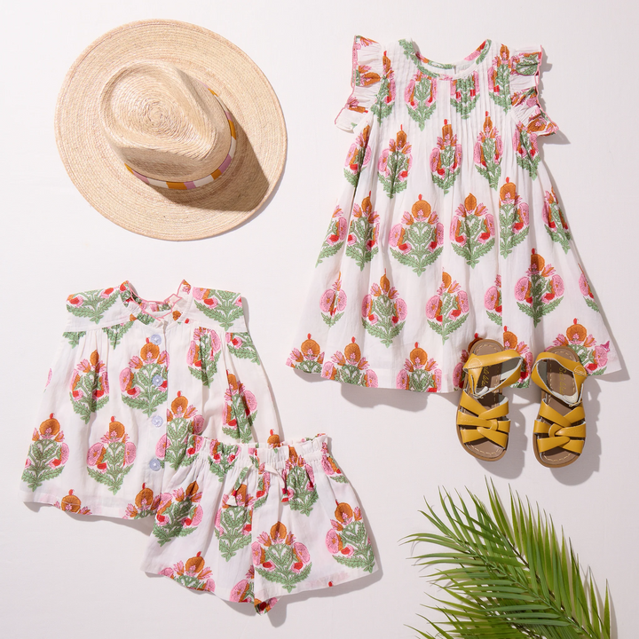 Jaipur Dress Pink Bellflower