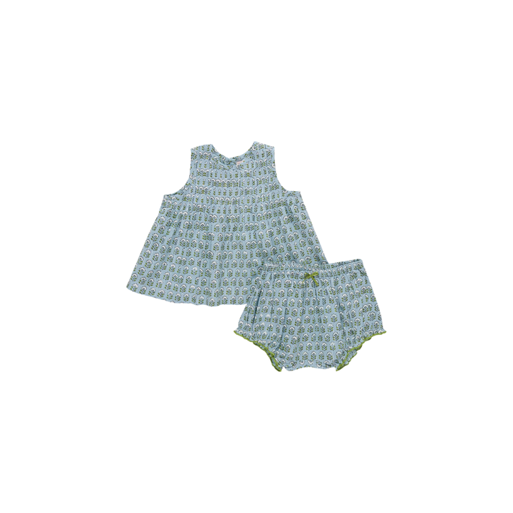 Jaipur 2-Pc Blue Prairie Block Print