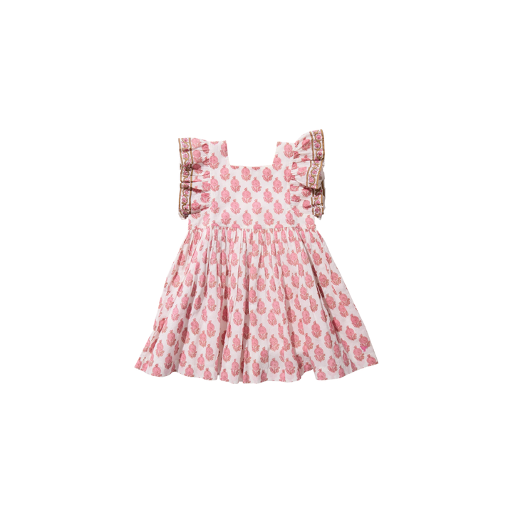 Elsie Dress Pink Dahlia Floral