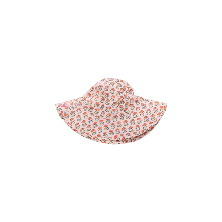 Sun Hat Pink Prairie Block Print