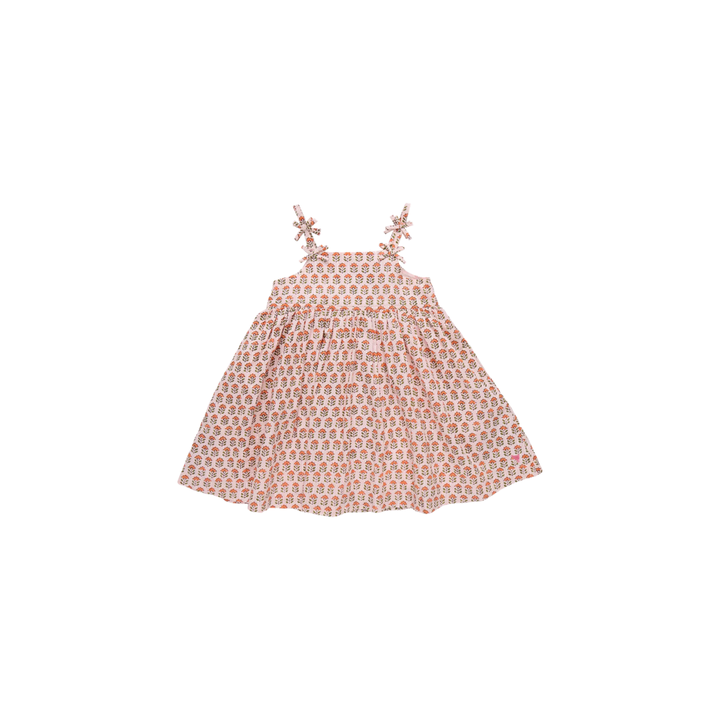 Tia Dress Pink Prairie Block Print