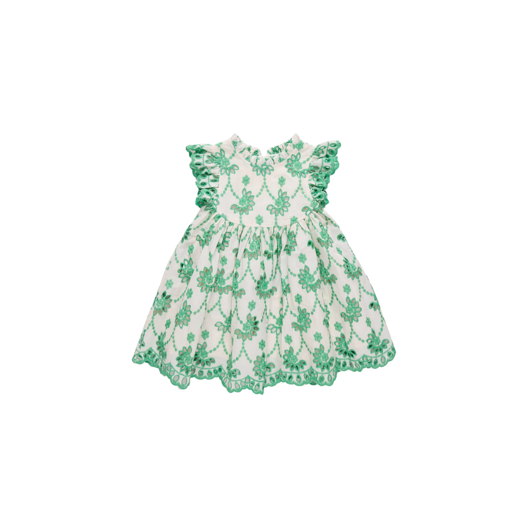 Cynthia Dress Kelly Green Eyelet