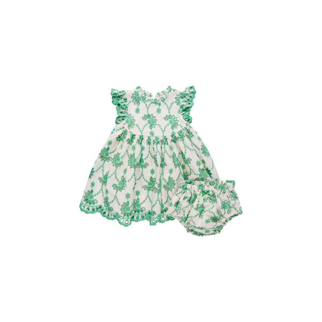 Cynthia Dress Kelly Green Eyelet