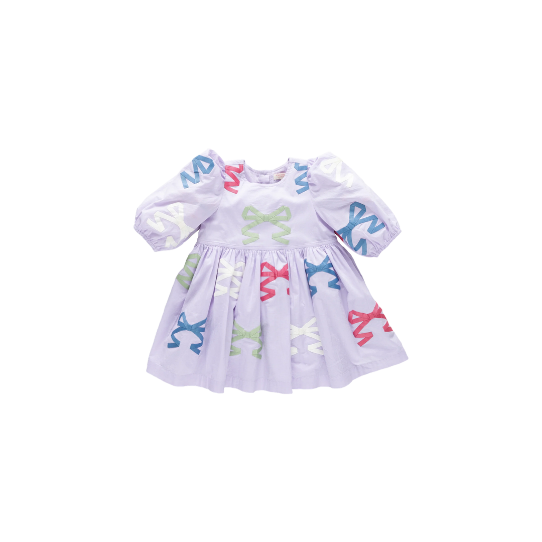 Brooke Dress Lavender Multi Bow Applique