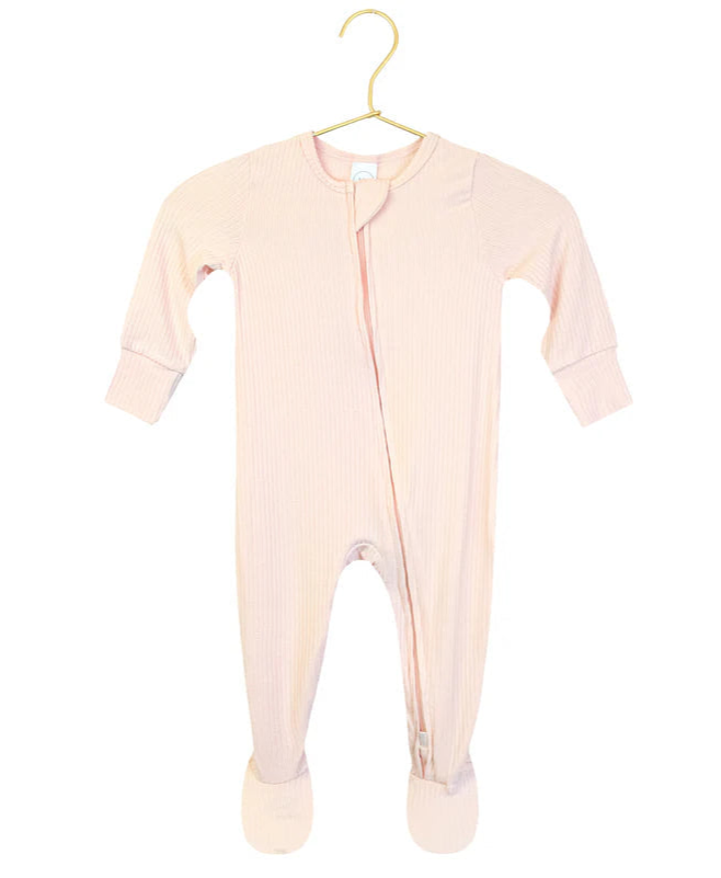 LOU LOU Ribbed Zipper Footie • Rosie