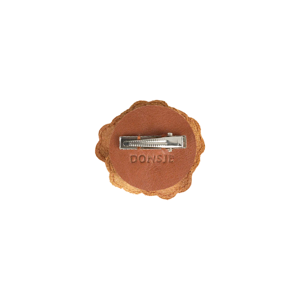 Donsje Zaza Fields Hibiscus Leather Clip • Maple