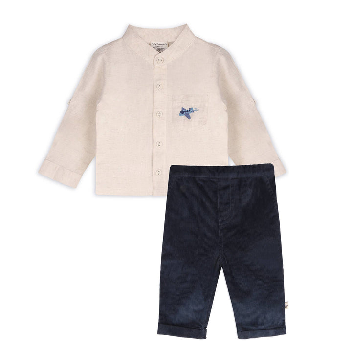 ORGANIC Portofino Plane Baby Shirt &amp; Pants Set