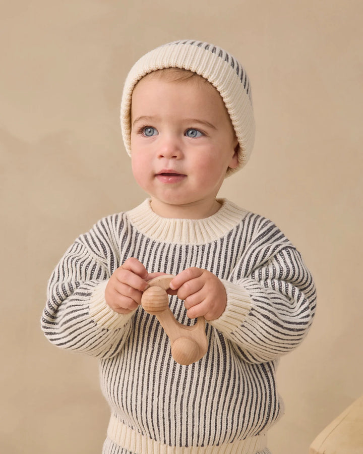 ORGANIC Relaxed Knit Sweater Midnight Stripe