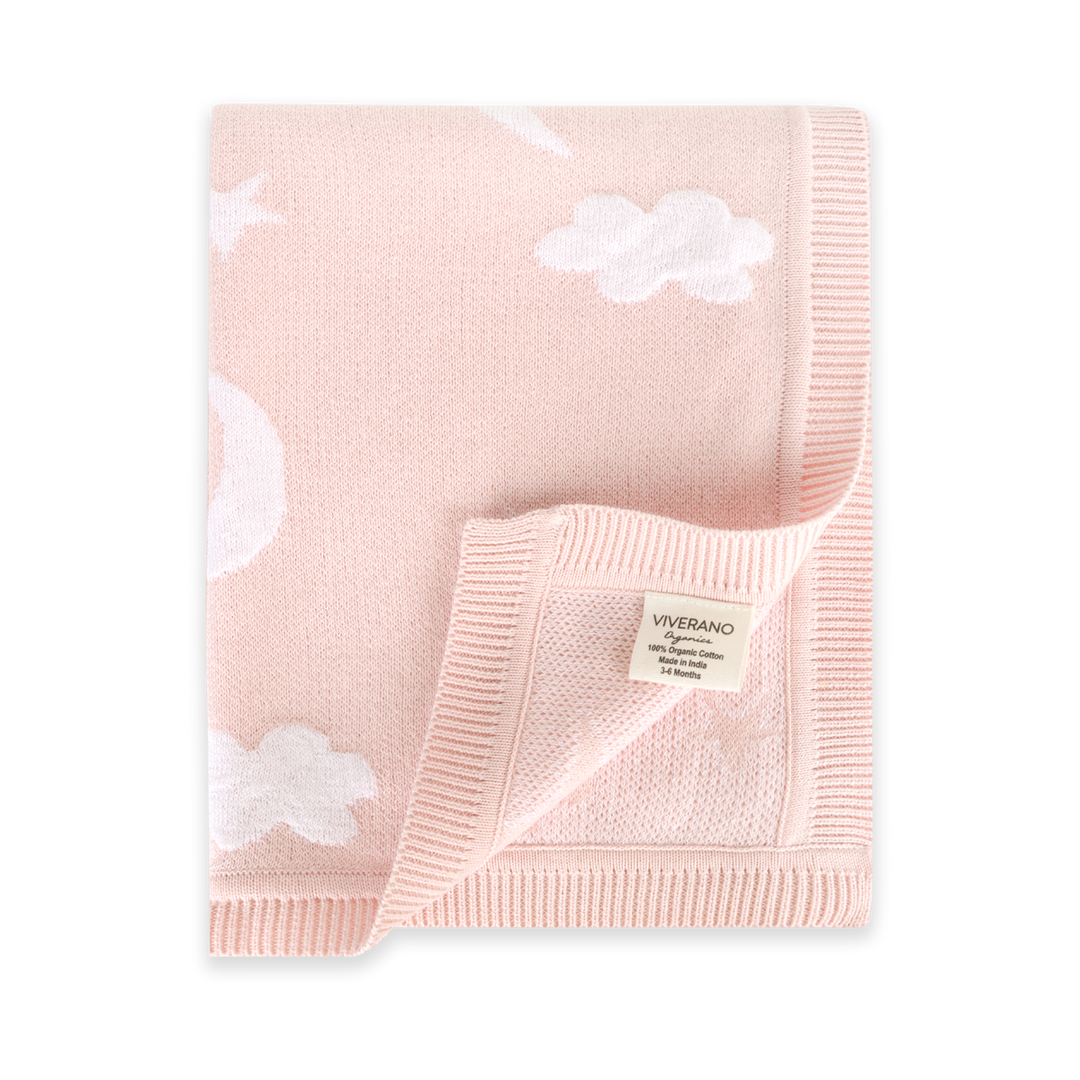 Moon &amp; Stars Dream Organic Baby Jacquard Knit Blanket