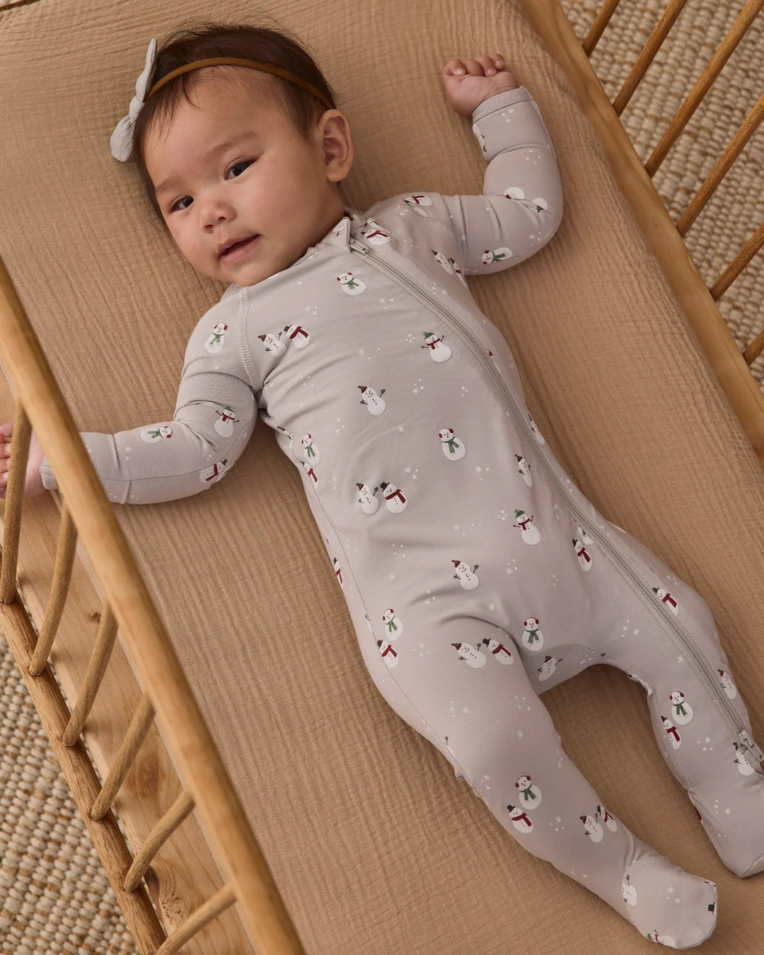 Bamboo Zip Footie Snowman
