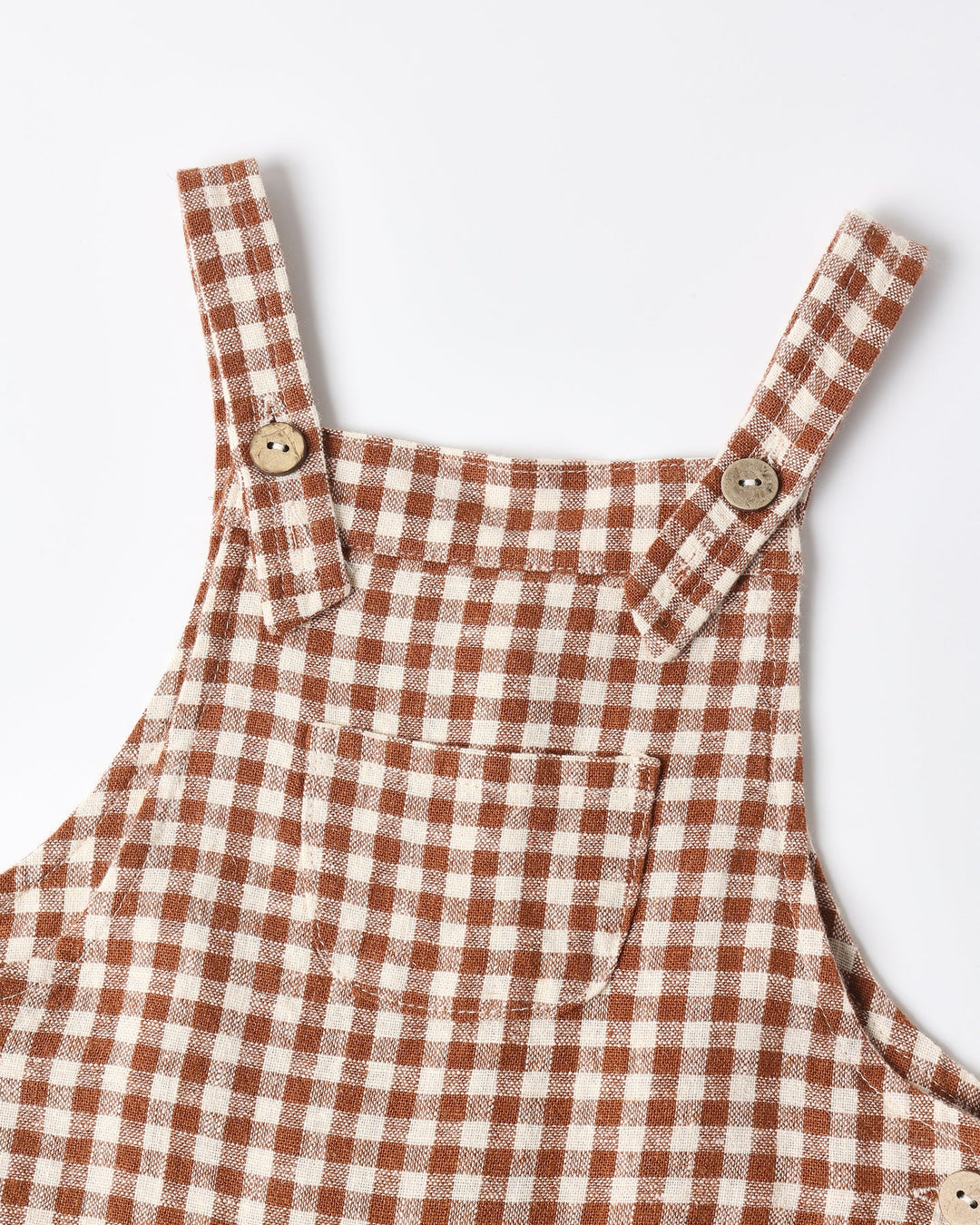 Baby Overalls Brick Check