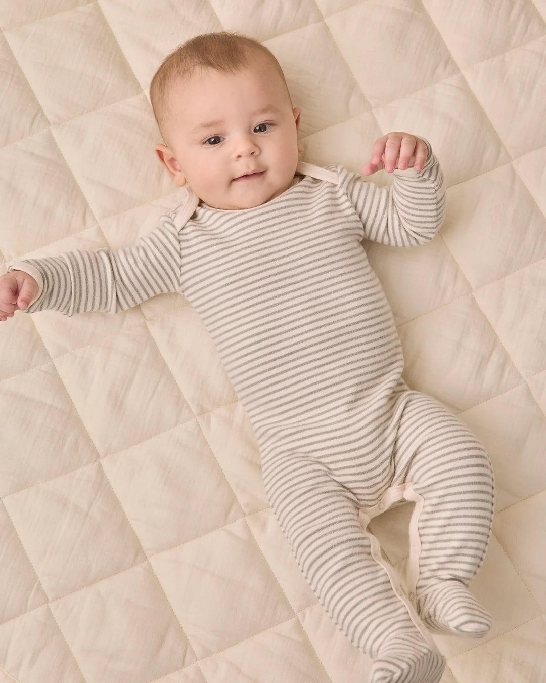 ORGANIC Baby Footie Laurel Microstripe