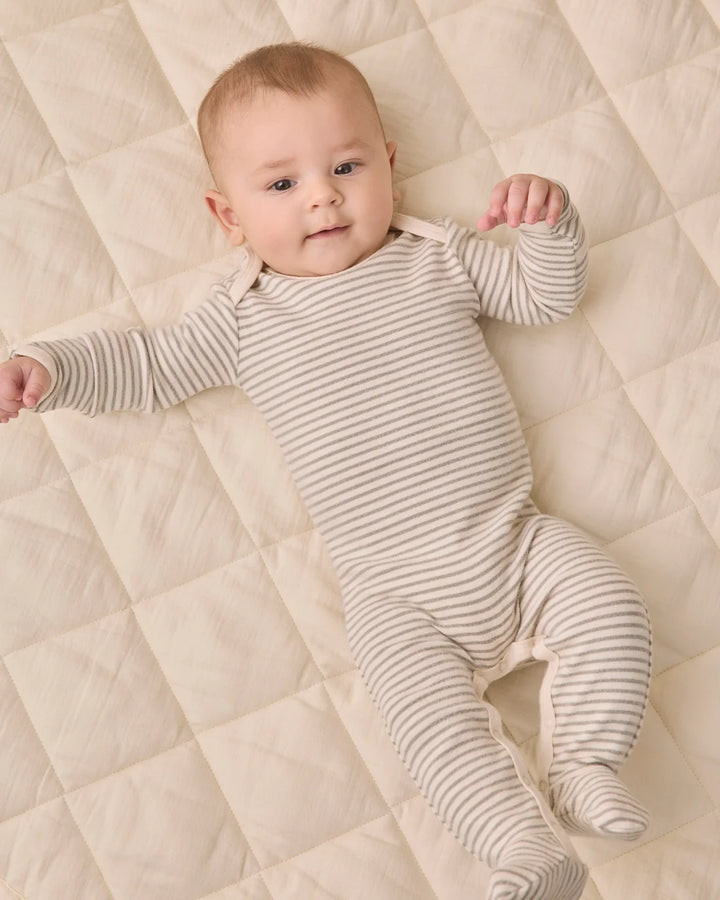 ORGANIC Baby Footie Laurel Microstripe